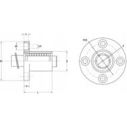 Łożysko liniowe z kołnierzem LMF16 UU